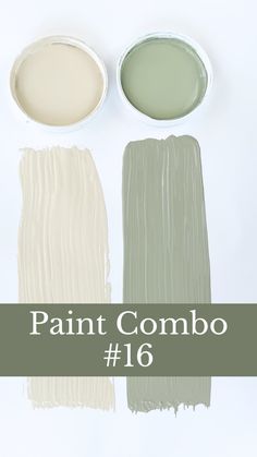 three paint colors with the words paint combo 16 in front of them and below it