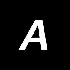 the letter a is white on black