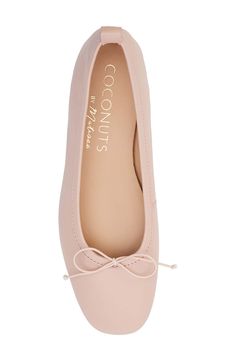 A rear pull-tab offers easy entry on a classic ballet flat fashioned with a squared-off toe for contemporary appeal. Removable, cushioned insole with arch support Leather upper and lining/synthetic sole Imported Womens Ballet Flats, Ballet Flat, Fashion Flats, Pull Tab, Arch Support, Ballet Flats, Arch, Leather Upper, Coconut