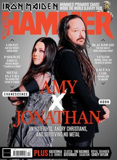 a magazine cover with two people on it