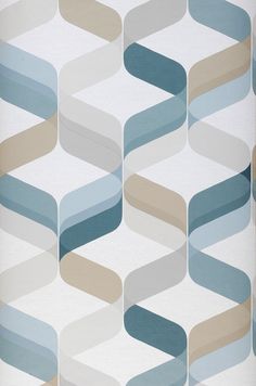 an abstract wallpaper with wavy shapes in blue, beige and grey colors on white background