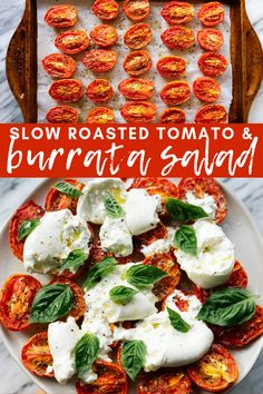 tomato and mozzarella salad with basil on the side