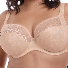 Elomi Kim Underwire Stretch Lace Plunge Bra The Elomi Kim Underwire Stretch Lace Plunge Bra El4340 Has A Side Support Panel Built Into Woven 3-Part Cup With Tall Sides And Powermesh Lining. Elomi's Kim Underwire Stretch Lace Plunge Bra Is Made Of Polyester/Nylon/Elastane. New With Tags Feminine Full Cup Beige Bra, Fitted Beige Bra With Lace Trim, Beige Seamless Underwire Bra, Cream Lace Underwire Bra, Beige Lace Underwire Bra, Plunge Bra, Stretch Lace, Women's Intimates, Bra