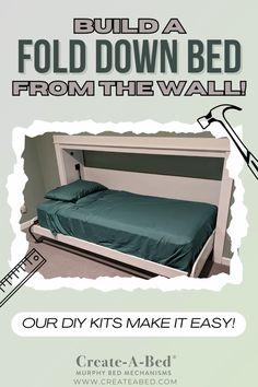 an advertisement for a bed made from the wall