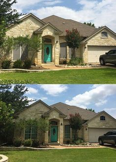 two pictures of the same house in different locations