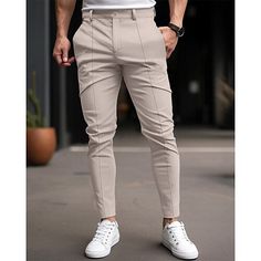 Season:Spring   Fall; Fabric:30% Cotton; Gender:Men's; Style:Casual,Classic Style,Fashion; Elasticity:Micro-elastic; Occasion:Formal,Party,Daily,Work,Business; Fit Type:Regular Fit; Function:Comfort; Waistline:Mid Waist; Pattern:Plaid; Design:Buttons,Pocket; Pants Type:Dress Pants,Chinos,Trousers; Fly Type:Zipper,Button; Front page:FF; Listing Date:07/05/2024; Production mode:External procurement; Hips:; Length:; Waist: Business Casual Fitted Solid Color Dress Pants, Fitted Solid Color Dress Pants For Business Casual, Fitted Solid Color Dress Trousers, Solid Color Fitted Dress Pants, Fitted Casual Dress Pants Solid Color, Fitted Casual Dress Pants In Solid Color, Summer Casual Fitted Dress Pants, Slim Fit High Waist Dress Pants For Spring, High Waist Slim Fit Dress Pants For Spring