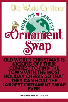 an old world christmas swap poster with the words,'old world christmas swap '