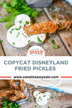 copycat disney land fried pickles with text overlay