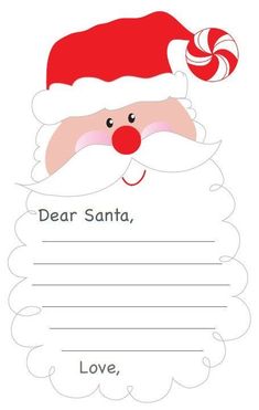 a letter to santa claus with the words dear santa