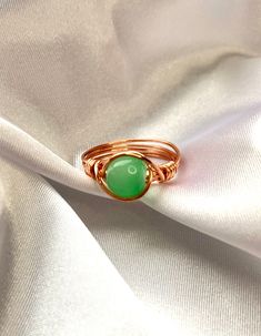 This glass bead ring is perfect for any occasion  Made with tarnish resistant wire for everyday wear without damage  This ring is handmade so sizing my vary possibly by half a size Handmade with heart 💕 Bailey May, Square Knot, Star Ring, Beaded Rings, Green Bead, Glass Bead, Rings Statement, Copper Wire, Beautiful Necklaces