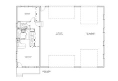 the floor plan for a two bedroom house with an attached bathroom and living room area