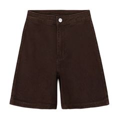 brown denim bermuda shorts boogzel clothing Trendy Brown Shorts, Trendy Brown Shorts With Short Legs, Casual High Waist Brown Shorts, Brown Cotton Bermuda Bottoms, Brown Knee-length Shorts With Pockets, Brown Cotton Bermuda Shorts, Brown High-waisted Cotton Shorts, Brown Cotton Knee-length Shorts, Trendy Brown Short Leg Bottoms