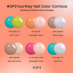 Put a spring in your step with these fresh mani pedi combos using our new #OPIYourWay spring collection. 🌸☀️🦋🍃

Swipe for exclusive Infinite Shine styles. ▶️ Which mani pedi duo do you love? Manicure Pedicure Colors Combinations, Pink Nail Combo, Opi Mani Pedi Combos Summer, Spring Mani Pedi Combos Ideas, 2023 Mani Pedi Combos, Beach Mani Pedi Color Combos, Mani Pedi Combos Spring 2024, Spring Mani Pedi