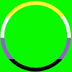 an image of a circle that is colored green and yellow with purple around the edges