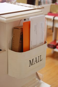 an open mailbox with mail in it