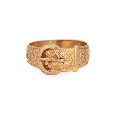 "Stylish vintage buckle ring crafted in 9 karat yellow gold.  The stylish buckle ring features a charming scrolled design. Currently a size 10 1/2 (can be resized) the ring is great worn alone or stacked with your fine jewelry from any era. The buckle motif represents the joining of two lives together. The wide band (11mm - 0.43 inches) sits comfortably on the finger.  The ring is in good condition. We have not cleaned it in order to preserve the patina and collector value.    Particulars: Weigh Vintage Ring Gold, Masonic Jewelry, Russian Jewelry, Antique Jewelry Rings, Buckle Ring, Dope Jewelry, Art Nouveau Jewelry, Funky Jewelry, Jewelry Lookbook