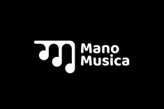 the logo for mano musica is shown on a black background with white letters