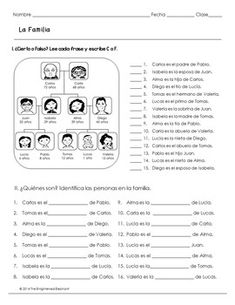 a spanish worksheet with pictures on it