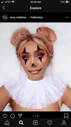 45+ Horrifying Halloween Makeup Ideas for Women - HubPages Cute Halloween Makeup Easy Clown, Easy Clown Makeup For Women, Halloween Beauty Photography, Hot Clown Makeup Halloween, Face Paint For Halloween For Women, Cute Clown Halloween Makeup, Clown Make Up Easy, Clown Makeup For Women, Ring Leader Makeup