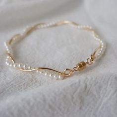 Gold Wire Wrapped Pearl Bracelets, Gold Wire Wrapped Pearl Bracelet For Weddings, Pearl Bangles Gold, قلادات م�تدلية, Bangle Gold, Pearl Bangle