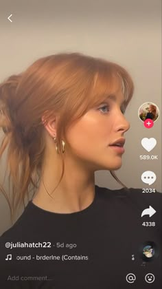 Ginger Hair Bangs Long, Ginger Hair Color With Bangs, Trendy Hair Color2023, Strawberry Blonde Olive Skin, Strawberry Blonde Hair With Curtain Bangs, Natural Looking Ginger Hair, Whisky Side Bangs, Ginger Hair Fringe, Single Process Hair Color Blondes