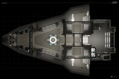 an overhead view of the floor plan for a space ship