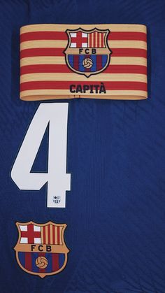 the number four jersey worn by barcelona's captain ronald cavania and his team