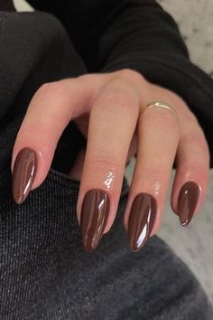 Chrome Brown Nails Popular Nail Colors, Almond Acrylic Nails, Popular Nails, Brown Nails, Girls Nails, Chic Nails, Chrome Nails, Cute Acrylic Nails, Nude Nails