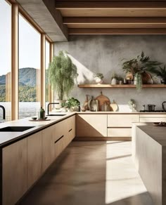 a kitchen filled with lots of counter top space