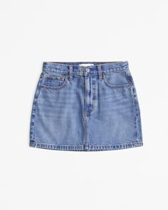 Women's Denim Mini Skirt | Women's Bottoms | Abercrombie.com Cute Jean Skirts, Cute Jean Skirt Outfits, Jean Skirt Short, Megan Moroney Concert, Things To Thrift, Cute Jean Skirt, Denim Skirt Mini, Cowgirl Skirt, High Rise Denim Skirt