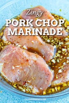 pork chop marinade in a glass bowl