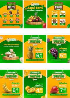 an advertisement for fruits and vegetables is shown