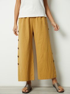 Khaki Casual Summer Solid With Pockets Buttons Pants Summer Pants Women, Comfy Clothing, Button Pants, Women's Loungewear, Womens Capri Pants, Cropped Pants Women, Cotton Sweatpants, Blouse Sale, Maxi Dress Sale