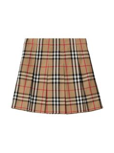 Beige cotton skirt, fully pleated, Vintage Check pattern, curved hemComposition: Cotton, 100% Burberry Skirt, Beige Skirt, Check Skirt, Burberry Vintage, Skirts For Kids, Burberry Kids, Kenzo Kids, Stella Mccartney Kids, Cotton Skirt