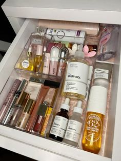 Makeup Bedroom, Vanity Drawer, Makeup Collection Goals, Makeup Drawer Organization, Makeup Drawer, Beeswax Lip Balm, Acrylic Storage, Vanity Organization