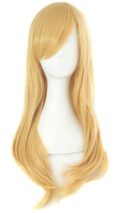 PRICES MAY VARY. 100% Brand New Material : 100% High Temperature Fiber Length: Approx 60cm/ 24 Inch Wig Cap Size: The maximum circumference Approx 20~21inch/51~53cm(Exist 1~2cm normal error), the size of wig cap is adjustable Package included: 1 wig 1.Our wig product is made of Kanekalon fiber which is a thermostable Material and called "High-temperature resistance fiber". it can be curled or straightened by Electronic Hair stick under 120 degrees Celsius. Generally, The suitable temperature is Anime Side Bangs, Blonde Cosplay Wig, Long Blonde Wig, Black Curly Wig, Party Wig, Wig Blonde, Wig Party, Side Bangs, Yellow Hair