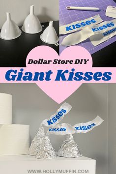 the diy giant kisses are on display for valentine's day, and it is easy to make