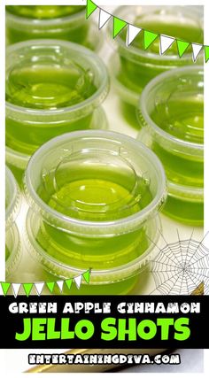 Green Apple Cinnamon Fireball Jello Shots Jolly Rancher Apples, Fireball Jello Shots, Cider Alcohol, Halloween Jello Shots, Halloween Jello