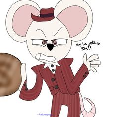 a cartoon mouse wearing a suit and hat