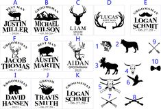 the logos for different hunting events