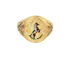 Cece Jewelry A Travellers Tale Ring Modern Signet Ring, Champleve Jewelry, Piebald Horse, Gold Oval Ring, Jewelry Facts, Daniela Villegas, Alice Cicolini, Digby And Iona, Twist Jewelry