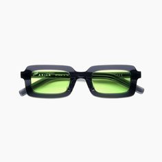 ONYX ACETATE / APPLE GREEN LENS / SILVER HARDWARE DESCRIPTION Eos is an innovative art-inspired frame that blends street aesthetics with timeless minimalist geometry. This bold, rectangular frame is available in 6 different colorways to suit any aesthetic. We plant a tree for each pair of glasses sold on our website in Luxury Tinted Shield Sunglasses For Streetwear, Yeezy Gap Glasses, Bold Glasses, Mens Accessories Vintage, Green Lens, Fashion Eye Glasses, Cute Glasses, Stylish Glasses, Eyewear Brand