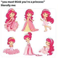 some little princesses with pink hair and tiaras