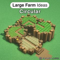 an image of a small farm in the middle of a field with text that reads large farm ideas circular