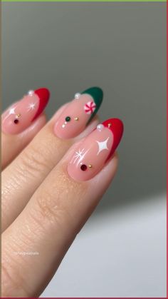 Using GELCARE Bare BB Cream | Velveteen | Morello | French Alps Bling Christmas Nails, Nail Designs Xmas, Green Christmas Nail Ideas, Short Christmas Nail Designs, Green Christmas Nail, Green Christmas Nails, Cruise Nails, Red Christmas Nails