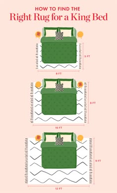 how to find the right rug for a king size bed info graphic design illustration poster