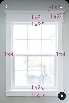 a window with measurements for the top and bottom windows in each window, which are 11 x