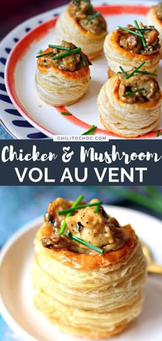 chicken and mushroom vol au ventt is an easy appetizer that's ready in less than 30 minutes