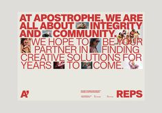 an ad for reps, with images of people in red and white on it