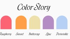 the color story logo with five different colors